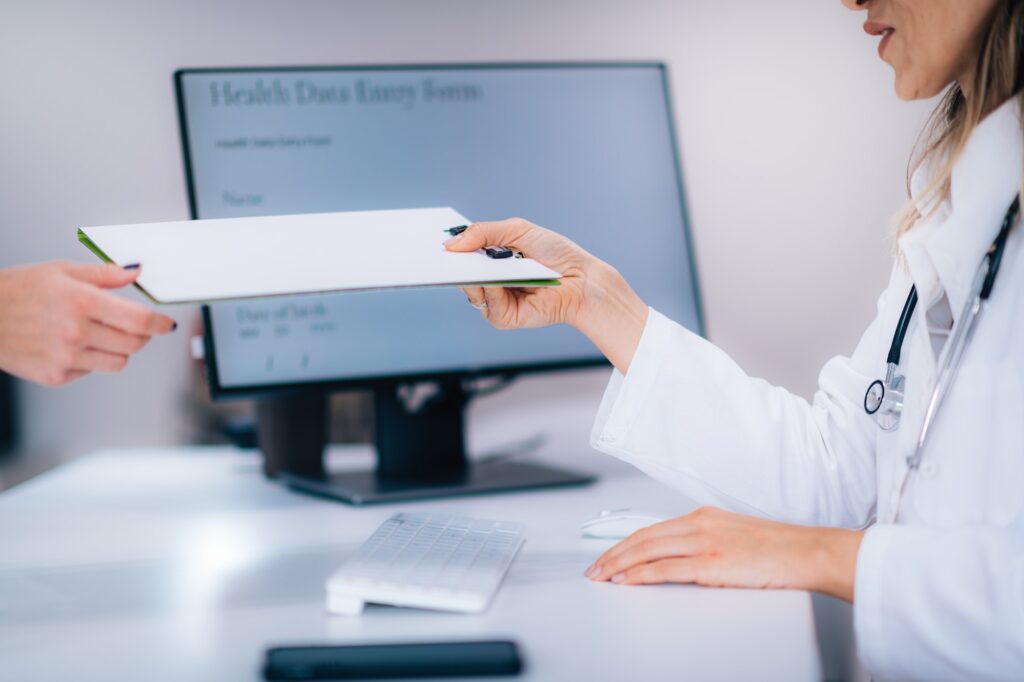 Signing Healthcare Medical Data Form